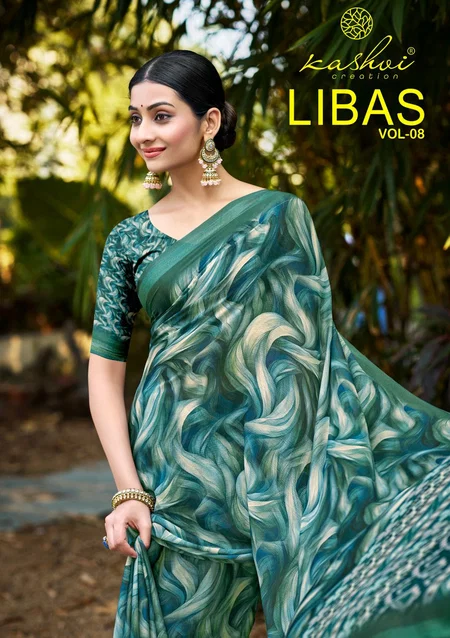 Libas Vol 8 By Kashvi Dull Moss Wholesale Daily Wear Saree In India
